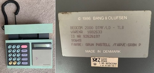 Beocom 2000 dtmf - beocom, dtmf/ld